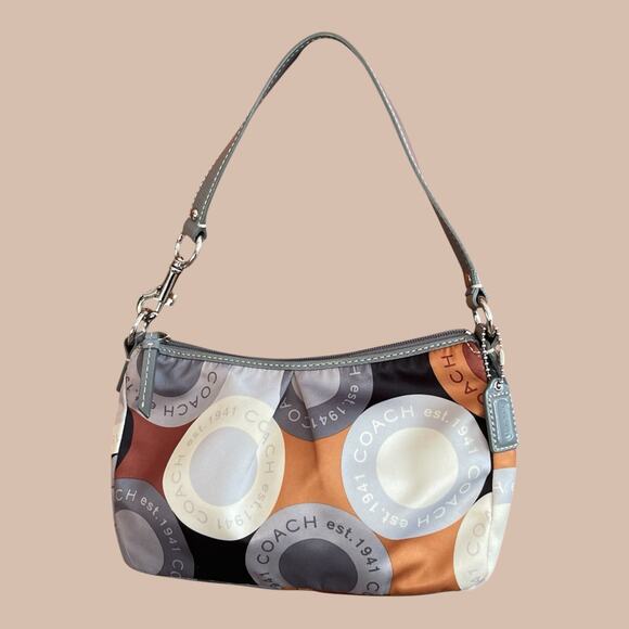 Coach Handbags - COACH Madison Sateen Snaphead Multicolor Handbag Wristlet Leather Strap F44136